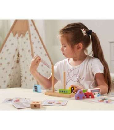 VIGA Пирамидка-пазл — Роботы + узоры, 8 шт.