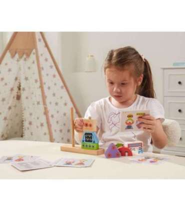 VIGA Пирамидка-пазл — Роботы + узоры, 8 шт.