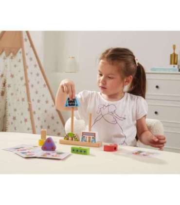 VIGA Пирамидка-пазл — Роботы + узоры, 8 шт.