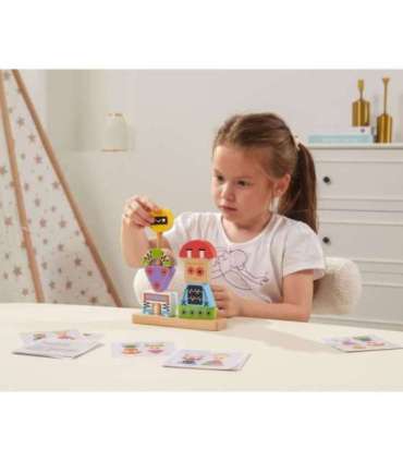 VIGA Пирамидка-пазл — Роботы + узоры, 8 шт.