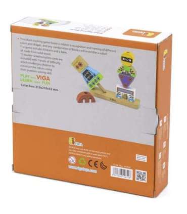 VIGA Пирамидка-пазл — Роботы + узоры, 8 шт.