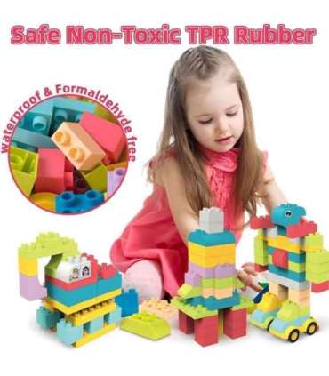 WOOPIE Suured harivad ehitusklotsid lastele, 86 tk - steriliseeritav 120°C juures