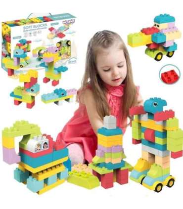 WOOPIE Suured harivad ehitusklotsid lastele, 86 tk - steriliseeritav 120°C juures