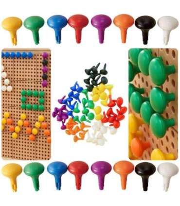 MASTERKIDZ värvilised jumbo-nupud STEM-tahvlile, 64 tk - 8 värvi