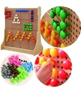 MASTERKIDZ Цветные джамбо-штырьки для STEM-доски, 128 шт. - 6 цветов