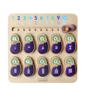 MASTERKIDZ Монтессори обучающая доска — баклажан, изучение чисел
