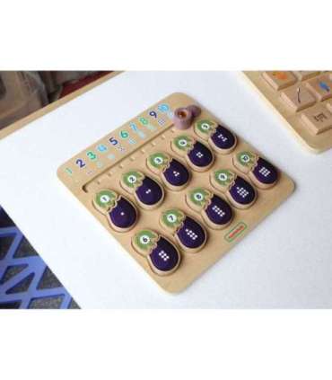 MASTERKIDZ Montessori õppeplaat — baklažaan, numbrite õppimine