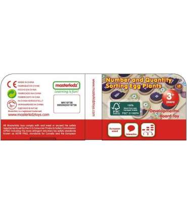 MASTERKIDZ Montessori õppeplaat — baklažaan, numbrite õppimine