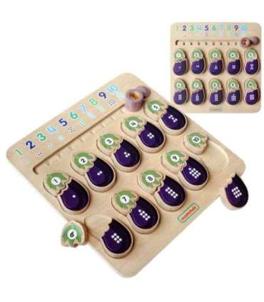MASTERKIDZ Montessori õppeplaat — baklažaan, numbrite õppimine