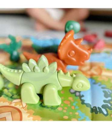 WOOPIE 2-ühes ehituskomplekt ja lauamäng — dinosaurused + kuubik, 46 osa