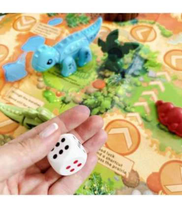 WOOPIE 2-ühes ehituskomplekt ja lauamäng — dinosaurused + kuubik, 46 osa