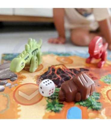 WOOPIE 2-ühes ehituskomplekt ja lauamäng — dinosaurused + kuubik, 46 osa