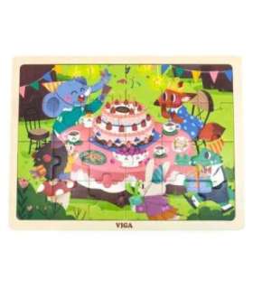 VIGA Деревянные пазлы 24 шт. Вечеринка по случаю дня рождения
