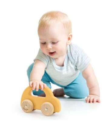 VIGA PolarB деревянная каталка-машинка жёлтая