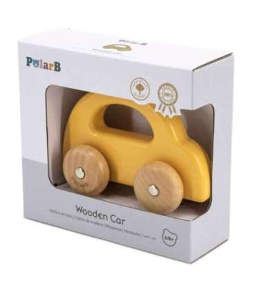 VIGA PolarB деревянная каталка-машинка жёлтая