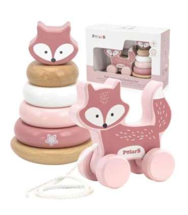 VIGA PolarB komplekt 'Rebane' — puidust püramiid + tiritav rebane