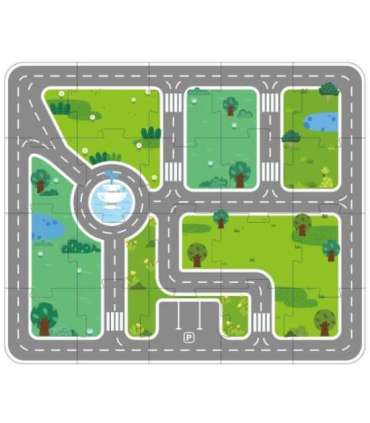 VIGA puidust komplekt — linnaehitus: klotsid, mängulaud ja figuurid