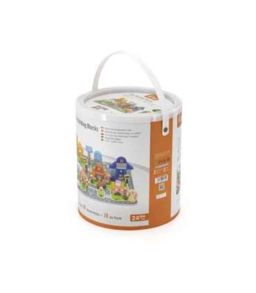 VIGA puidust komplekt — linnaehitus: klotsid, mängulaud ja figuurid