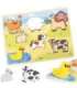 VIGA Деревянный Монтессори пазл 2 в 1 с фигурками фермы