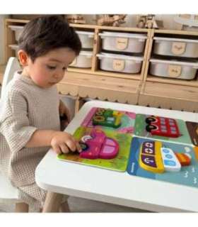 WOOPIE GREEN Деревянная головоломка, кубики, транспортные средства, Монтессори, FSC