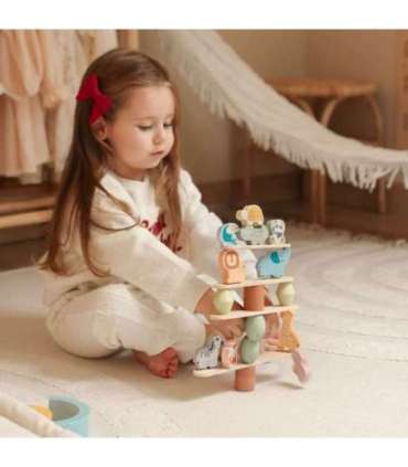 WOOPIE GREEN tasakaalustavad puidust loomad — virnastamispusle, FSC-sertifitseeritud