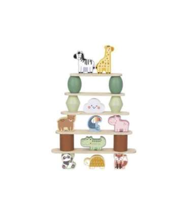 WOOPIE GREEN tasakaalustavad puidust loomad — virnastamispusle, FSC-sertifitseeritud