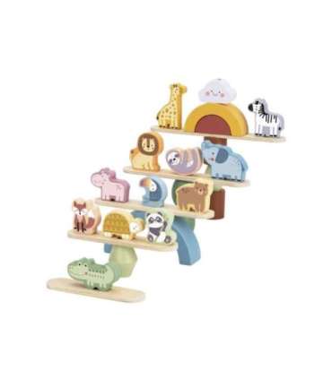 WOOPIE GREEN tasakaalustavad puidust loomad — virnastamispusle, FSC-sertifitseeritud