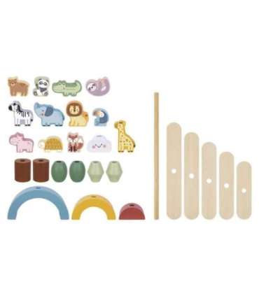 WOOPIE GREEN tasakaalustavad puidust loomad — virnastamispusle, FSC-sertifitseeritud