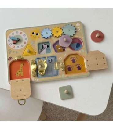 TOOKY TOY tegevustahvel - lukud, hammasrattad, sorteerija, kell