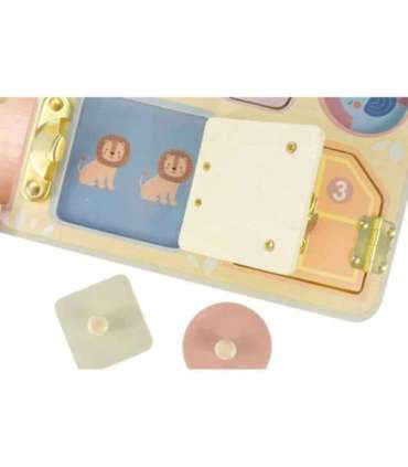 TOOKY TOY развивающая доска - замки, зубчатые колёса, сортер, часы