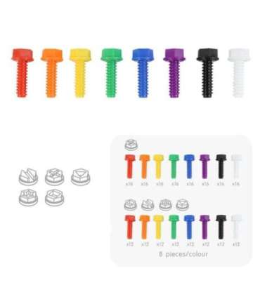 MASTERKIDZ värvilised kruvid, 5 kujuga loovtahvlile (STEM), 512 tk, värvide valik