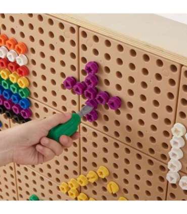 MASTERKIDZ värvilised kruvid, 5 kujuga loovtahvlile (STEM), 512 tk, värvide valik