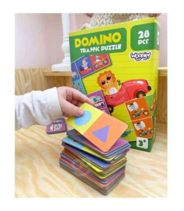 WOOPIE Hariv mäng Transport Loomad Pusle Domino Montessori