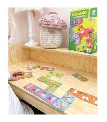 WOOPIE Hariv mäng Transport Loomad Pusle Domino Montessori