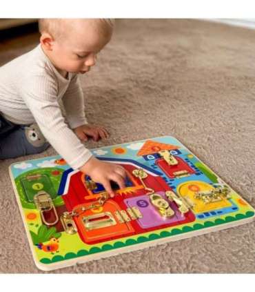 TOOKY TOY Развивающая доска Замки Картинки Ферма