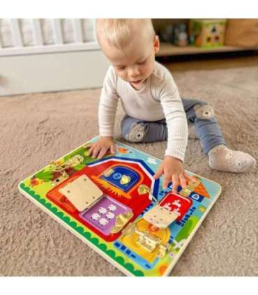 TOOKY TOY Развивающая доска Замки Картинки Ферма