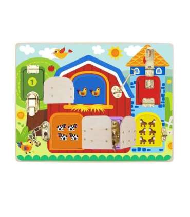 TOOKY TOY Развивающая доска Замки Картинки Ферма