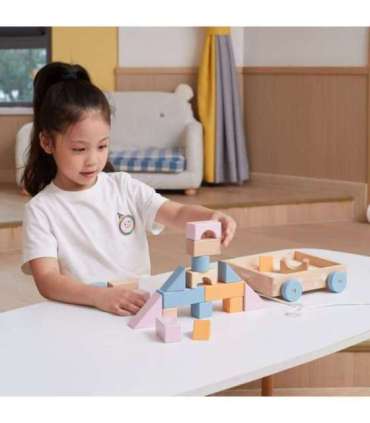 VIGA PolarB puidust tõmbevanker + 21-osaline klotsikomplekt