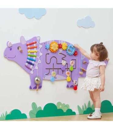 VIGA puidust sensoorne-manipulatiivne õppeplaat Triceratops