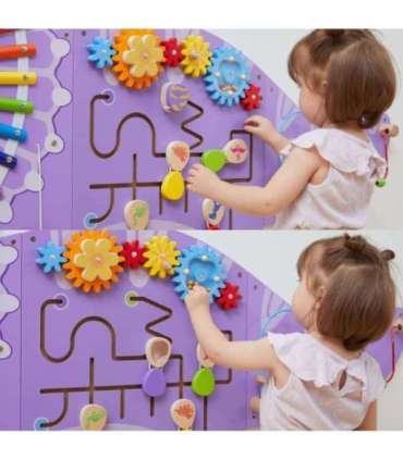 VIGA puidust sensoorne-manipulatiivne õppeplaat Triceratops