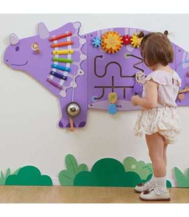 VIGA puidust sensoorne-manipulatiivne õppeplaat Triceratops