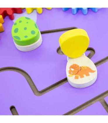 VIGA puidust sensoorne-manipulatiivne õppeplaat Triceratops