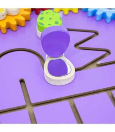 VIGA puidust sensoorne-manipulatiivne õppeplaat Triceratops