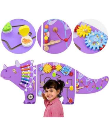 VIGA puidust sensoorne-manipulatiivne õppeplaat Triceratops