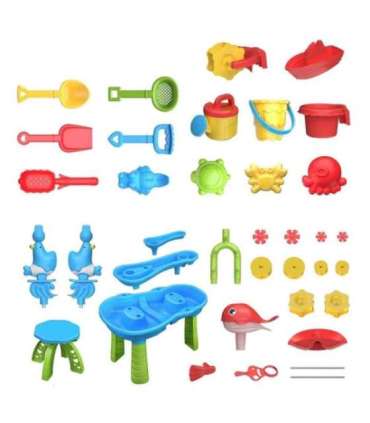 WOOPIE XL столик для воды - игра с водой и песком, 37 элементов