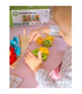 WOOPIE GREEN Монтессори-пазл Пирамидка с животными, 27 шт., FSC