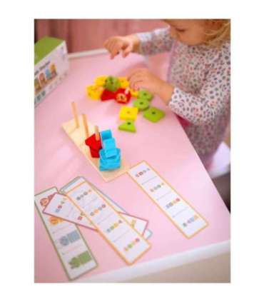 WOOPIE GREEN Montessori loomade virnastatav püramiid-pusle, 27 osa, FSC