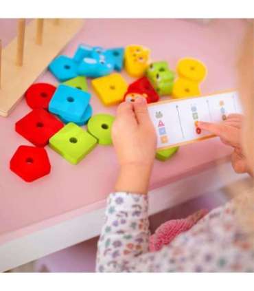 WOOPIE GREEN Montessori loomade virnastatav püramiid-pusle, 27 osa, FSC