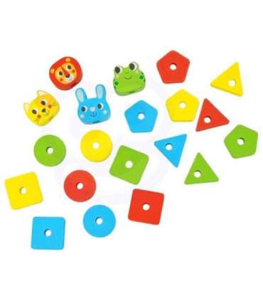 WOOPIE GREEN Montessori loomade virnastatav püramiid-pusle, 27 osa, FSC