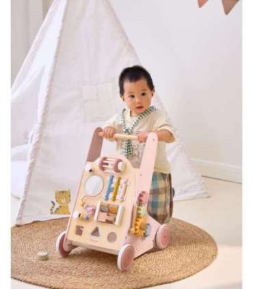 VIGA PolarB Drewniany Pchacz Chodzik Różowy Edukacyjny